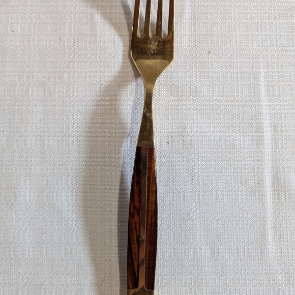 Flatware set VTG Rosewood & Bronze 36 pieces wood case MCM Jean Claude Utensils - Picture 6 of 16